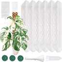 MIIIM 6 Pcs Self-Watering Moss Poles, D Shape Moss Pole Kit for Climbing Plants Indoor, Semi Transparent Monstera Plant Support, 69 Inches in Total Length