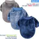 FabriCastle Small Dog Sweaters, 3-Pack Dog & Cat Clothes, Ultra Soft and Warm Pet Jackets for Dogs Boy & Girl, Winter Pet Apparel Costumes, Puppy Outfits (Grey,Blue,Dark Blue, XX-Large)