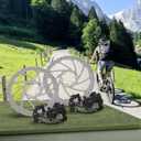 Bike Disc Brake Kit, Mechanical Disc Brakes Aluminum Alloy Caliper Mechanical Disc Brake Caliper Set Front And Rear For Electric Bike Mountain Bike Road Bike Folding Bike (4 pcs set)