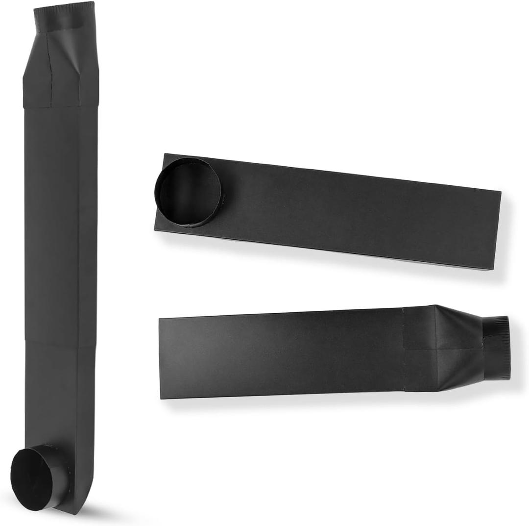 UD48S 4" Stainless Steel Telescoping Dryer Vent Kit - Flat Periscope for Whirlpool & All 4" Dryers, 90 to Straight Adjustable Dryer Duct (26-43in), Space Saving Vent Connector (Black)