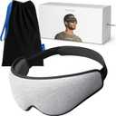 Ostrichpillow Eye Mask, Sleep Mask for Men Women 100% Blackout, No Pressure On Eyes, Soft & Breathable, Adjustable Fit, Travel Bag Included