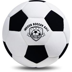 Indoor Soccer Balls Size 4, Soft Safe Silent Soccer Ball for Inside House Kids Aged 8-12 Youth Fun Soccer Gifts for Girls Boys Birthday Christmas (Black & White)