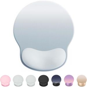 Ergonomic Mouse Pad Wrist Support, Comfortable Mouse Pad Wrist Rest, Relieve Wrist Pain Gel Mouse pad, Non-Slip Rubber Base Mousepad for Laptop, Computer(Gradient Grey Blue) (9L x 10.6W inches)