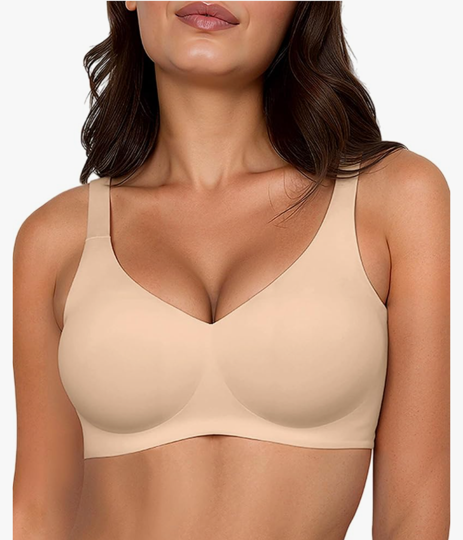 Gailife Smooth Wireless Jelly Bras for Women No Underwire Seamless Push Up Bra Full Coverage Soft Suppor Tshirt Bralettes size 44D