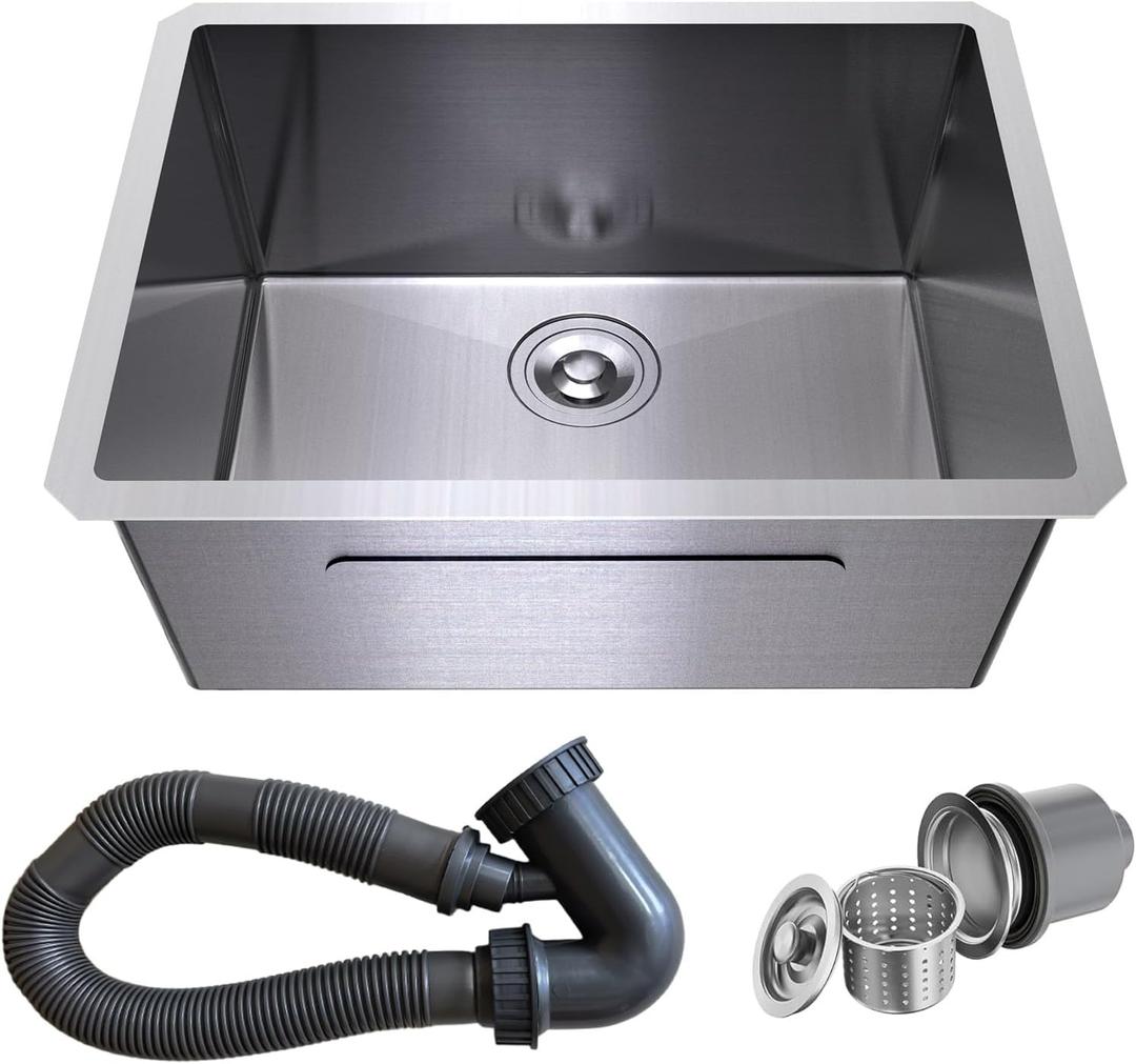 Kitchen Sink 34x18 Inch Undermount, 16 Gauge 304 Stainless Steel Single Bowl Workstation Sink with Brushed Finish, Large Undermount Kitchen Sink for Family Kitchen Renovation, 34"x18"x9"