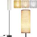 PARTPHONER Floor Lamp for Living Room, Modern Standing Lamps with Lampshade, Minimalist Tall Lamp with Foot Switch for Living Room, Bedroom, Kids Room, Office (Bulb Not Included) (Beige)