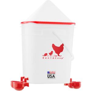 RentACoop 5 Gallon/ 4 Automatic-Fill Water Cup Chicken Waterer - Center Placement