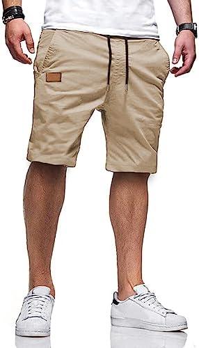 JMIERR Mens Casual Shorts - Cotton Drawstring Summer Beach Stretch Twill Chino Golf Shorts.36