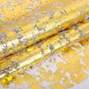 200pcs Gold Placemats Round Disposable Placemats,13 Inch Gold Foil Mesh Place Mats Table Mates Doilies, Thin Mesh Table Runner for Home Decoration Dining Wedding Birthday Party