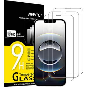 NEW'C [3 Pack] Designed for iPhone 16e Screen Protector Tempered Glass,Case Friendly Ultra Resistant (Transparent)