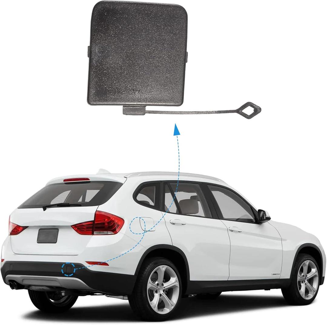 Rear Bumper Tow Hook Cover Fit for BMW X1 E84 2013 2014 2015 Towing Eye Cap 51127303815 51127303816 (Black, Left Driver Side) Xinpinsai
