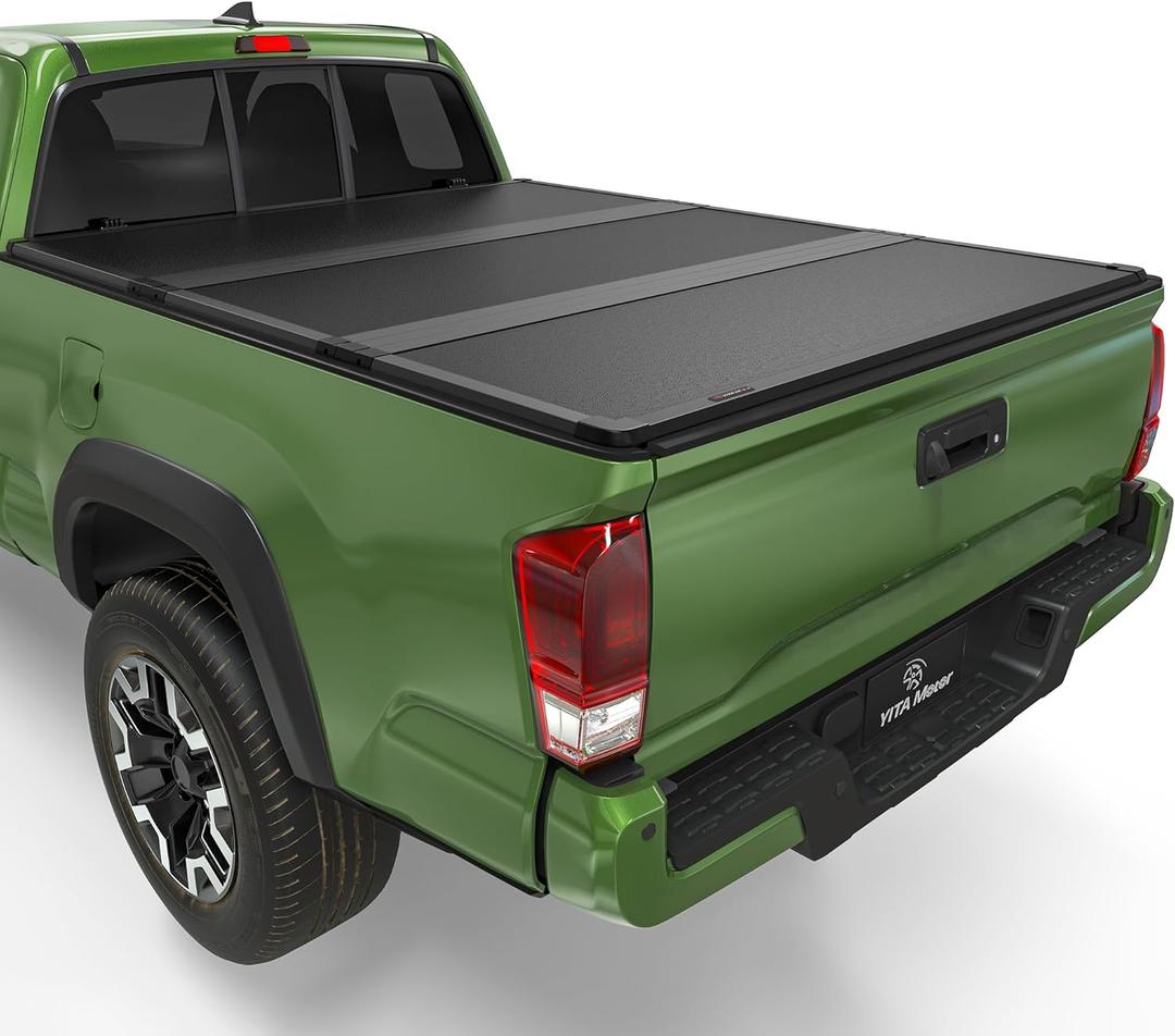 YITAMOTOR FRP Hard Tri Fold Truck Bed Tonneau Cover Compatible with 2016-2023 Toyota Tacoma (Excl. Trail Edition) 5 ft Bed