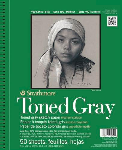 Strathmore 400 Series 9-inch x 12-inch Toned Paper Sketch Pad, 50 Sheets/Pad (60681)