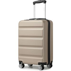 Kono Carry On Luggage 22x14x9 Airline Approved Lightweight Small Travel Suitcase with Spinner Wheels Hard Shell TSA Carry-On Gold