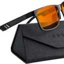 ANYLUV Blue Light Blocking Glasses Men Computer Gaming Glasses Lightweight Al-Mg Metal Anti Eyestrain Eye Protection (A3- Black(max Protection))