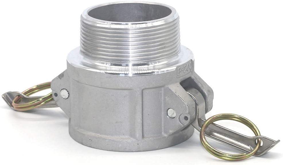 2 pcs Aluminum cam lock fittings (2" Part B) cam groove hose fitting camlock fittings, Male Adapter Female NPT Thread camlock fitting (2'')