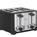 bella 4 Slice Toaster with Auto Shut Off, Extra Wide Slots & Removable Crumb Tray and Cancel, Defrost & Reheat Function, Toast Bread & Bagel, Black