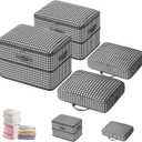 4 Pcs Self Compression Storage Bags, Large Capacity Ultra Space Saving Clothes Storage Bags for Sweater, Sheet, Bed, Blanket Storage Organizer with Window Handle, Comforter Bags with Zipper