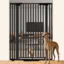 51" Extra Tall Cat Gate for Doorway/Hallway, 30-41" Wide，Pressure Mounted Pet & Dog Gates Walk Through, Cat Fence Indoor No Drilling，Auto Close,Black