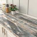 FunStick Grey Weathered Wood Contact Paper for Countertops Waterproof Self Adhesive Wood Wallpaper Peel and Stick Woodgrain Contact Paper Removable Wooden Wall Papers for Desk Cabinets Walls 12"x200"