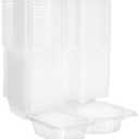 PRETYZOOM Double Compartment Condiment Containers with Lids 20 Pack Small Portable Sauce Cups for Salad Dressing Ketchup and Spice Storage