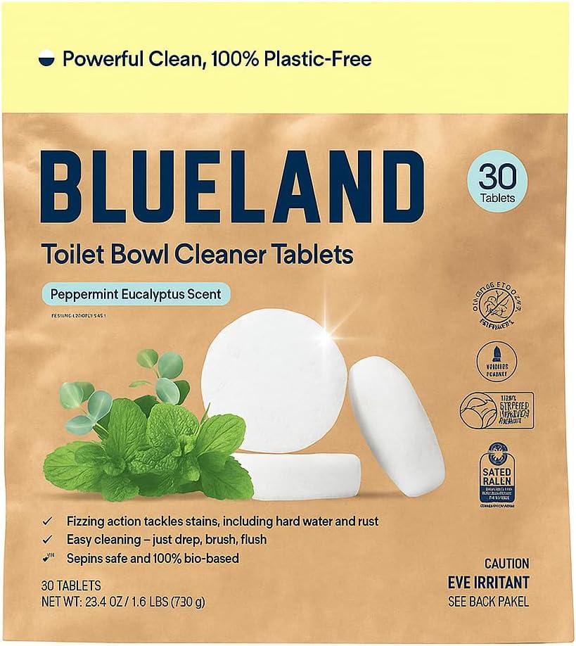 BLUELAND Toilet Bowl Cleaner Tablets. Peppermint Eucalyptus Scent. 30 Tablets.