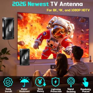 2026 Upgraded TV Antenna, 3200+ Miles Range -30FT Long Cable