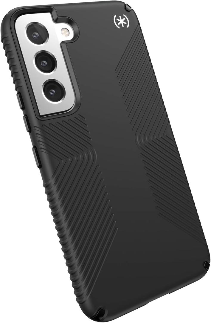 Speck Products Presidio2 Grip Samsung Galaxy S22 Case, Raised bezel, Black/Black/White