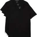Lacoste Men's 100% Cotton Regular Fit V-Neck T-Shirt, 3-Pack (X-Large, Black)