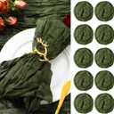 100 Pieces Gauze Cheesecloth Napkins 19.7 x 19.7 Inch Dinner Cloth Napkins with Wrinkled Decorative Cloth Napkins for Home Wedding Rustic Table Decoration (Dark Army Green)