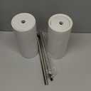 Matt White Ceramic Toilet Brush and Holder Set, Freestanding Toilet Bowl Cleaners Brush, Scrubber Brush for Toilet, Bathroom Accessories with Stainless Handle, Deep Cleaning