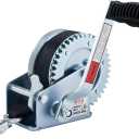 OPENROAD Boat Winch 1500lbs Hand Winch,for boat trailer Towing Winch, With 26ft Black Strap and Brake ratchet