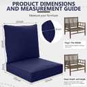 22" x 22" x 6" Outdoor Deep Seat Cushions Set - 4 Set Waterproof & Fade Resistant Patio Furniture Replacement Cushions, Non-Slip Outdoor Cushions Fit Loveseats