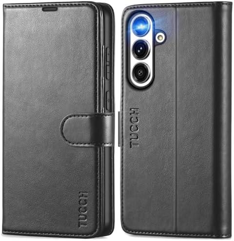 TUCCH Case Wallet for Galaxy S25 Plus 5G, Kickstand [RFID Blocking] Card Holder, Folio Magnetic PU Leather [TPU Shockproof Interior Case] Protective Folio Cover Compatible with Galaxy S25 Plus, Black