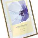 MIMOSA MOMENTS Brass Metal Floating Picture Frame Wire Easel (Brass, 5X7)