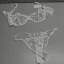 Lilosy Sexy Underwire Cute Push Up Strappy Embroidered Mesh Sheer Lingerie Set See Through Panty Bra, Size XL