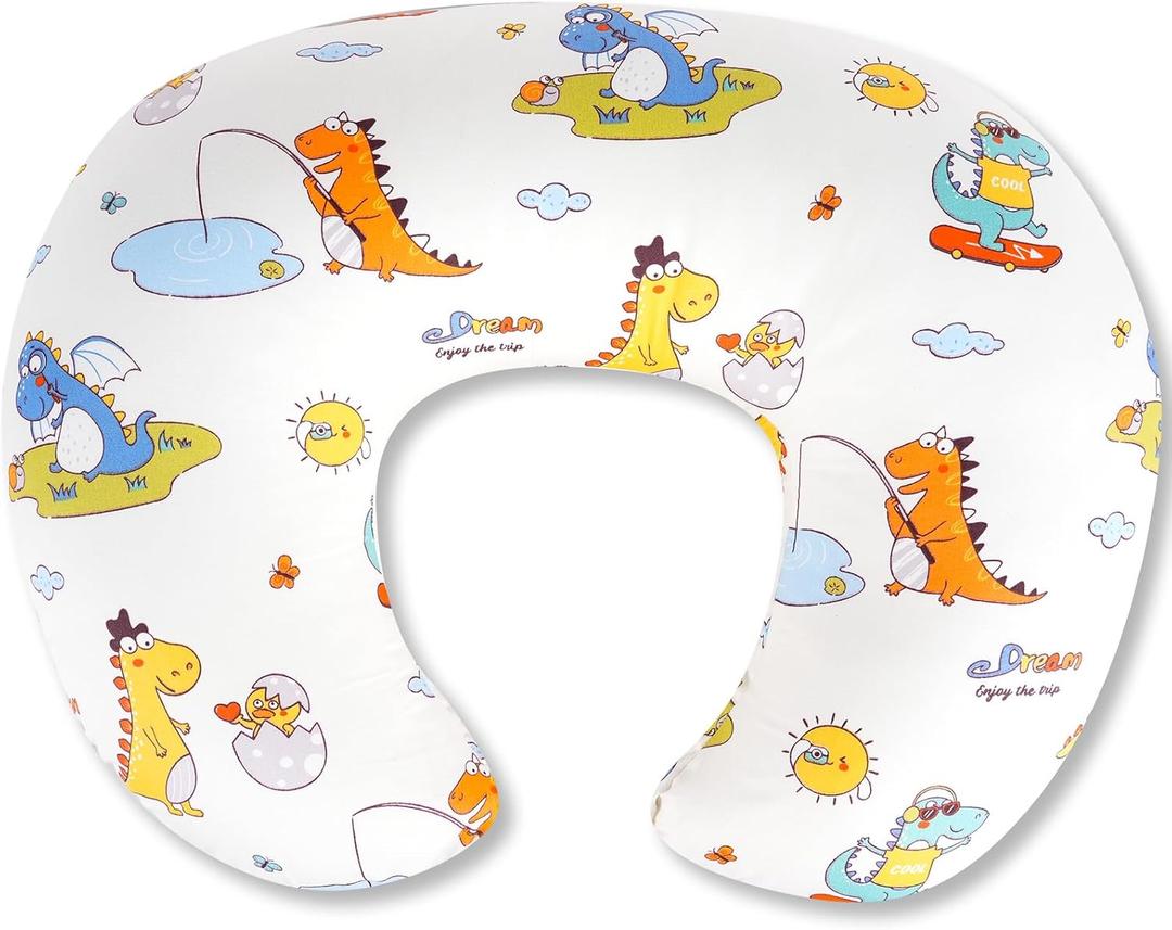 x-vesolje Nursing Pillow, Breastfeeding Pillow with Removable Cover, Ergonomic Breast Feeding Pillow, Baby Feeding Support Pillow for Mom Easier Breastfeeding- Original Size/Dinosaurs