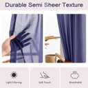 Blue Sheer Curtains 84 Inch Length for Boys Bedroom Soft Touch Light Filtering Drapes(Skipper Blue, 42 W x 84 L, 2 Panels)