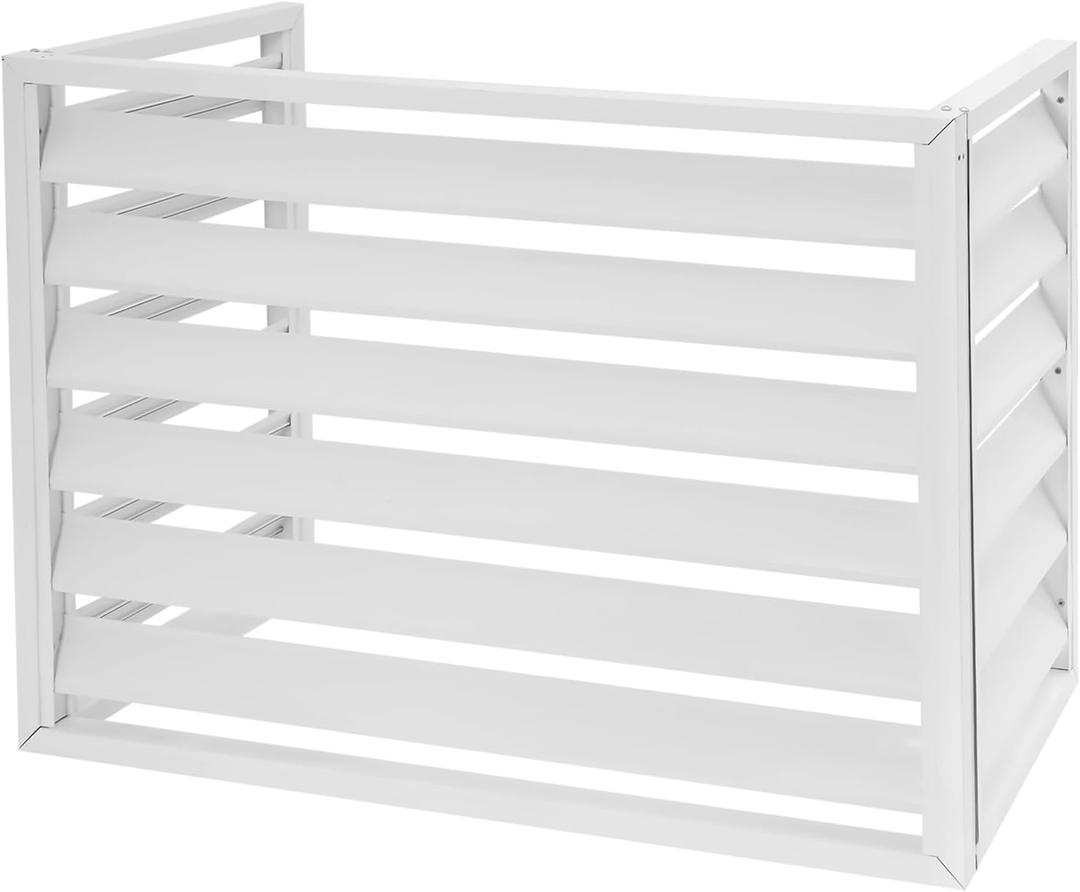 Air Conditioner Fence 3 Panels,Privacy Fence Covers, Composter Bin,Trash Can Fence,Aluminum Alloy Enclosure Panels for Hiding and Concealing Outside AC Unit (White, L39.37*W19.69*H31.527.56in)