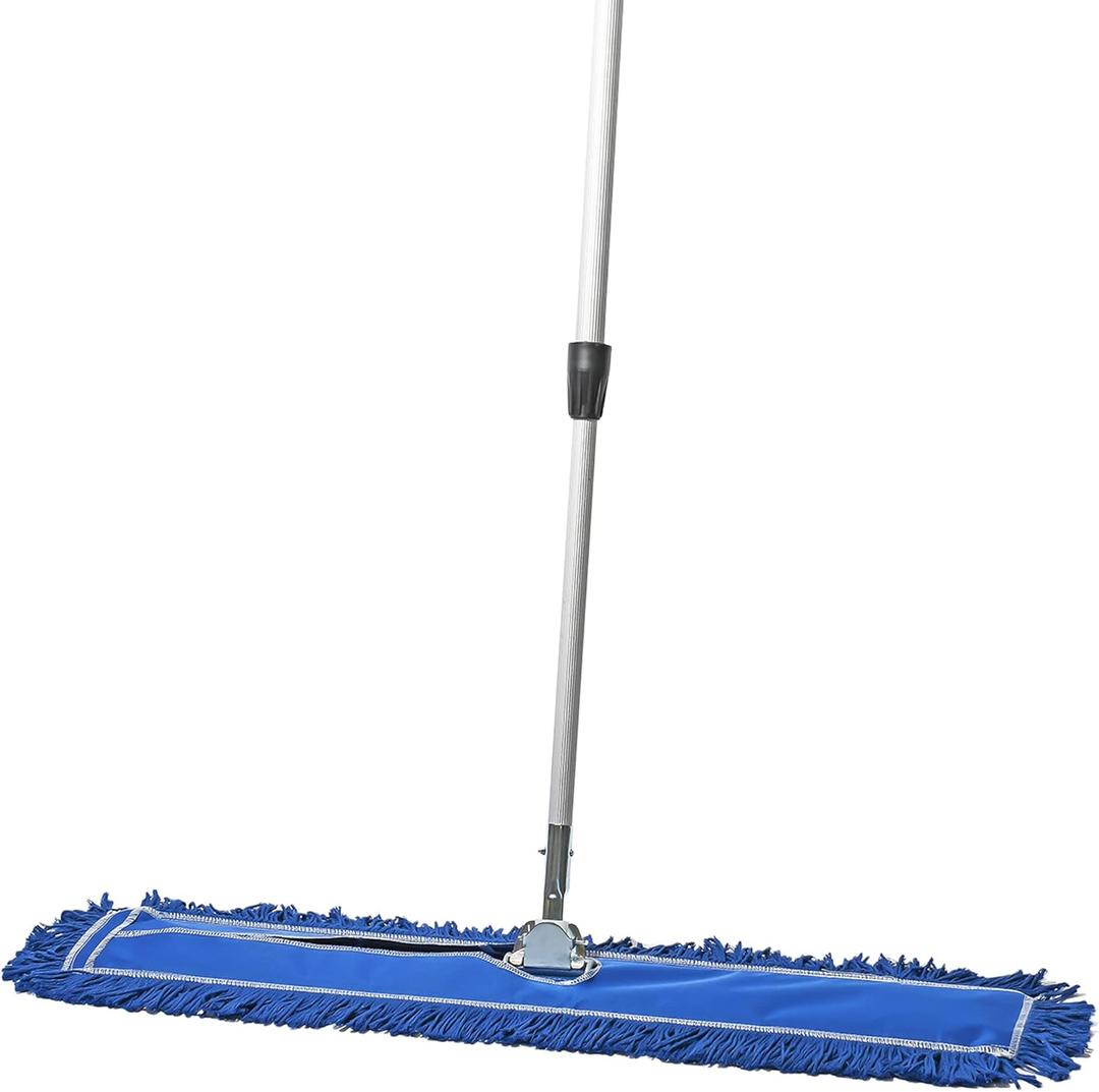 36 Inch Blue Commercial Dust Mop & Floor Sweeper with Extendable Handle – Mop for Hardwood, Tile, and Concrete Floor Cleaning