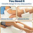 Everlasting Comfort Memory Foam Knee Pillow for Side Sleepers Sciatica Pain Relief Pillow, Removable Strap Support Leg Pillows for Sleeping Alignment, Knees, Back & Hip Cushion