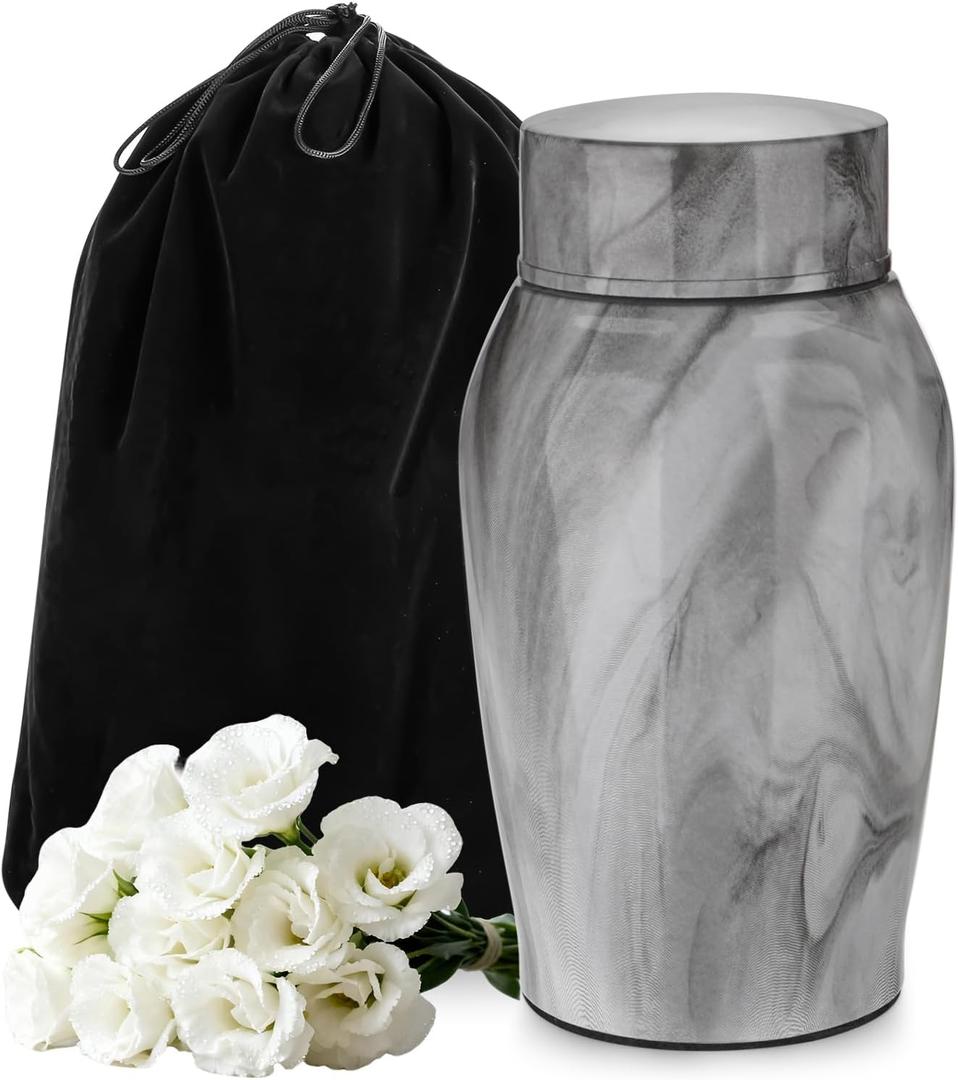 SOITIS Urns for Human Ashes, Mini Urn for Ash Male Female, Small Urns for Human Ashes Keepsake, Stainless Steel Memorial Cremation, Decorative Urn Funeral Urn - Black Keepsake Holder