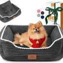 Orthopedic Dog Bed for Medium Dogs,Dog Sofa Beds Supportive Foam Pet Couch Bed with Removable Washable Mat and Nonskid Bottom (Medium, Dark Grey)