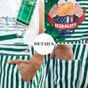 Bindefon Bibs Overalls Men Adjustable Straps Coveralls Shorts Printed Jumpsuit Male Romper (Large, Green Beer Glass)