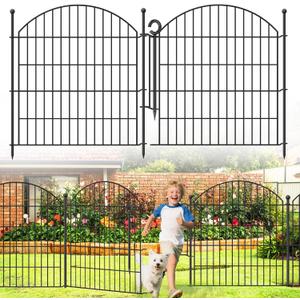 Decorative Garden Fence 32in (H) x12ft (L), 5 Pack No Dig Fence Animal Barrier for Dog with Lock, Arched Flower Bed Edging, Wire Border Panel Fencing for Yard Patio Outdoor Decor