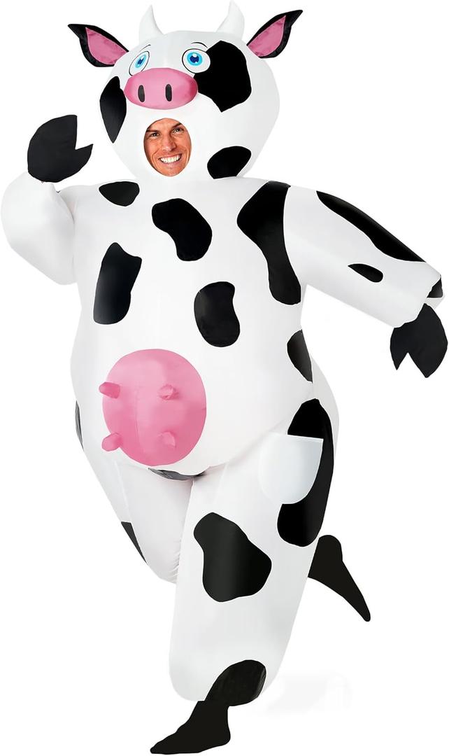 Morph Adult Inflatable Cow Costume - Funny Farm Animal Outfit, Easy Wear, Durable Material, Perfect for Halloween