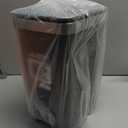 Small Bathroom Trash Can with Lid Soft Close, 10 Liter/2.6 Gallon Slim Garbage Can-Metal Step and Press top Lid, Mini Modern Waste Basket for Toilet, Office, Bedroom,Dorm,Dark Gray