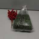 30 PCs Christmas Picks Winter Christmas Tree Stems 9.5 Inches Evergreen Pine Needle Branches 6.5 Inches Red Berry Picks for Craft Floral Arrangements Gift Wrapping Tree Decorations