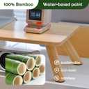 Bamboo Monitor Stand Riser with Cable Routing Slot, Ergonomic Computer Shelf for Desk, Natural Wood Desktop Organizer for Monitor Laptop Printer, Home Office Accessory