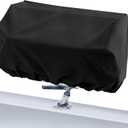 Boat Grill Cover Rectangular, 9 inch x 18 inch Primary Cooking Grate Size, 100% Solution-Dyed Acrylic Waterproof High Color Fastness and Service Life (Black)